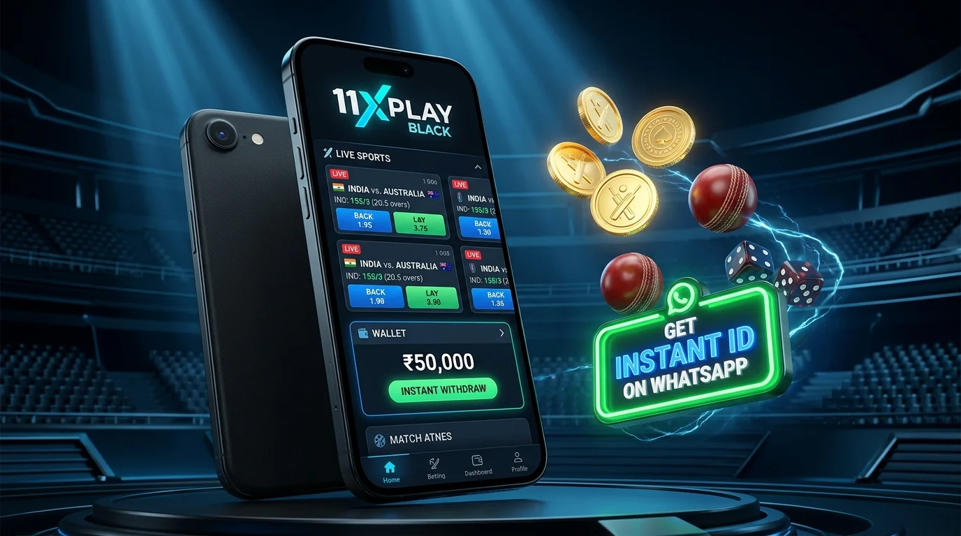 11xplay Black Mobile Dashboard - Instant 24/7 UPI & Bank Withdrawals